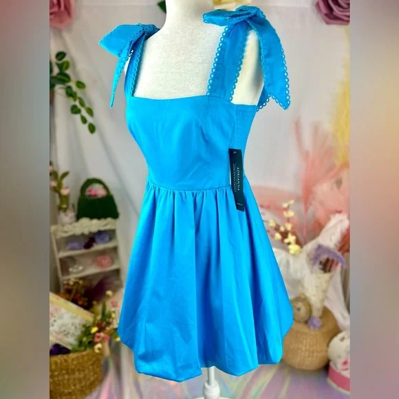 【海外限定】AdriannaPapell ドレス☆Blue Tie Front Printed Sh Knit Tie Front Sheath by Adrianna Papell | Rent the Runway